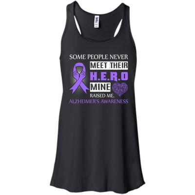 Alzheimer's Awareness Some People Never Meet Hero-T-Shirt & Hoodie-Women's Flowy Racerback Tank-Black