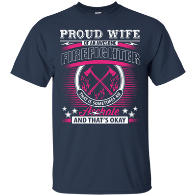 Proud Wife Of An Awesome Firefighter-T-Shirt & Hoodie-Classic T-Shirt-Navy