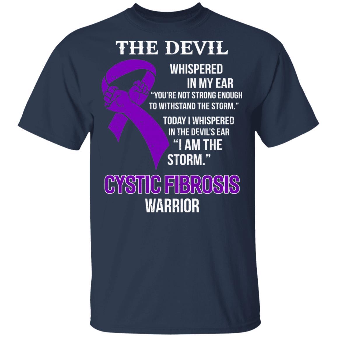 I Am The Storm Support Cystic Fibrosis Awareness Warrior Gift Youth-Youth Shirt-Youth T-Shirt-Navy