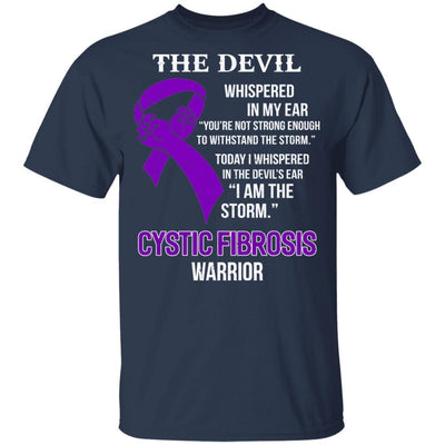 I Am The Storm Support Cystic Fibrosis Awareness Warrior Gift Youth-Youth Shirt-Youth T-Shirt-Navy