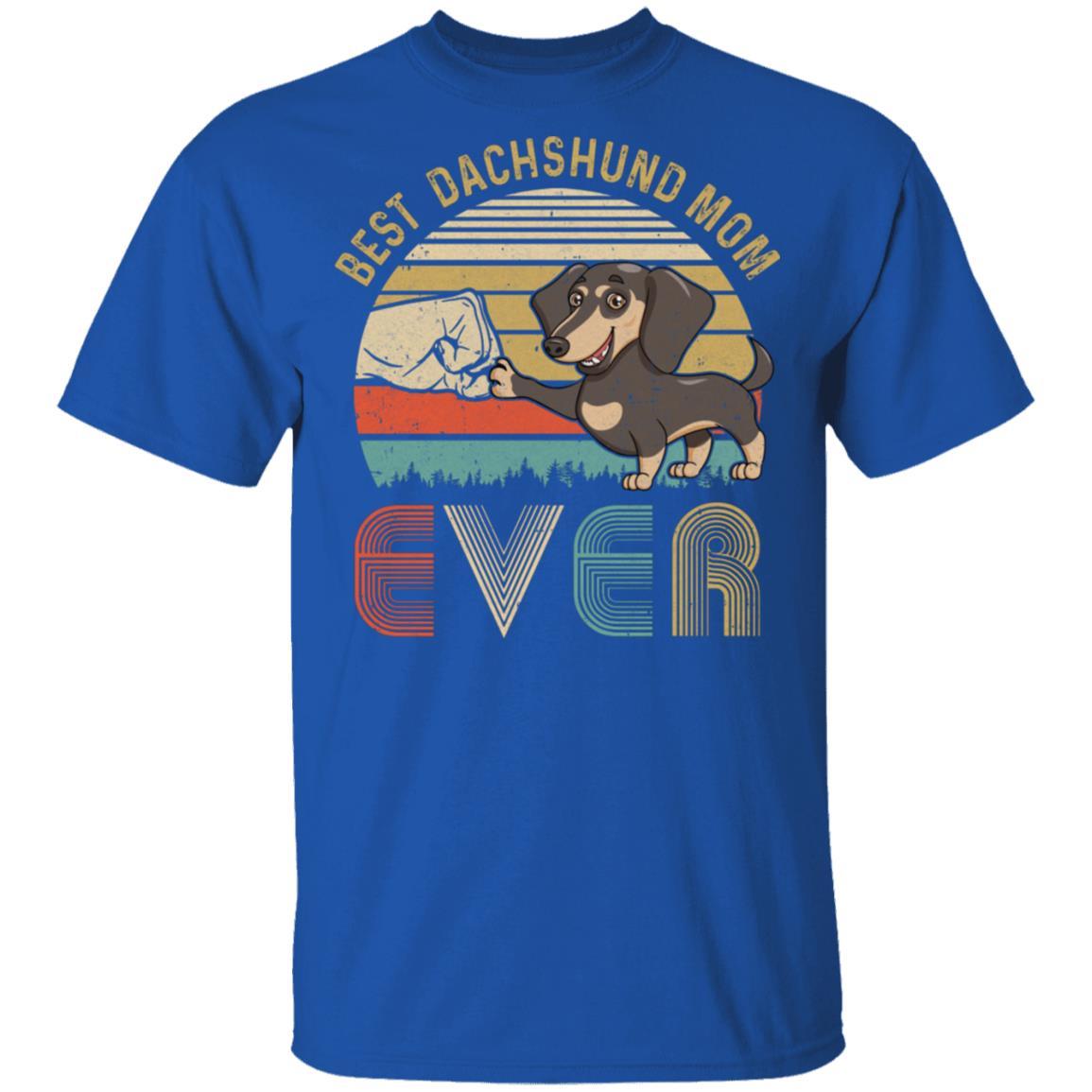Vintage Best Dachshund Mom Ever Bump Fit Funny Mom Gifts-T-Shirt & Hoodie-Classic T-Shirt-Royal