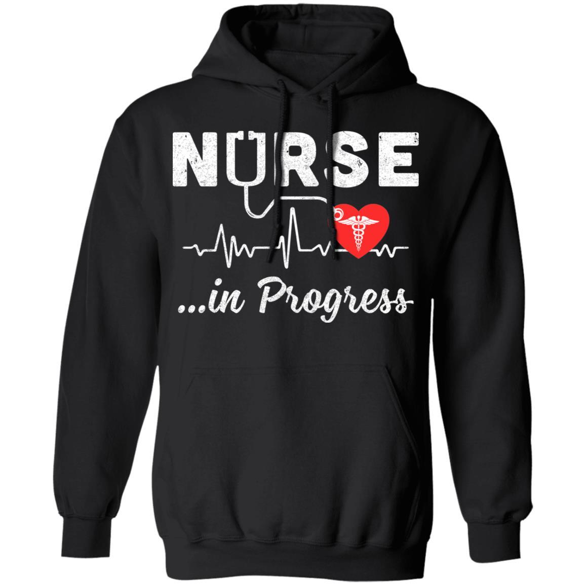 Nurse In Progress Future Nurse Nursing Student-T-Shirt & Hoodie-Pullover Hoodie-Black