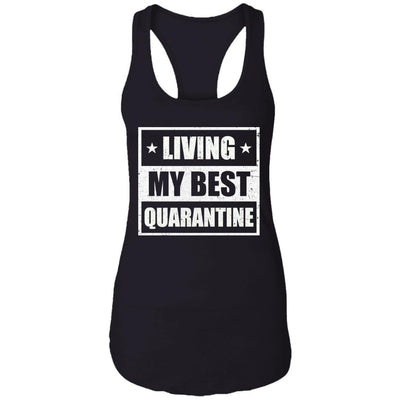 Best Quarantine Mom Ever Funny Social Distancing-T-Shirt & Tank Top-Women's Ideal Racerback Tank-Black
