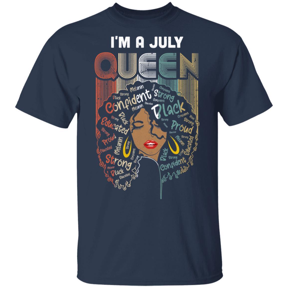July Birthday For Women Gifts I'm A July Queen Girl-T-Shirt & Tank Top-Classic T-Shirt-Navy