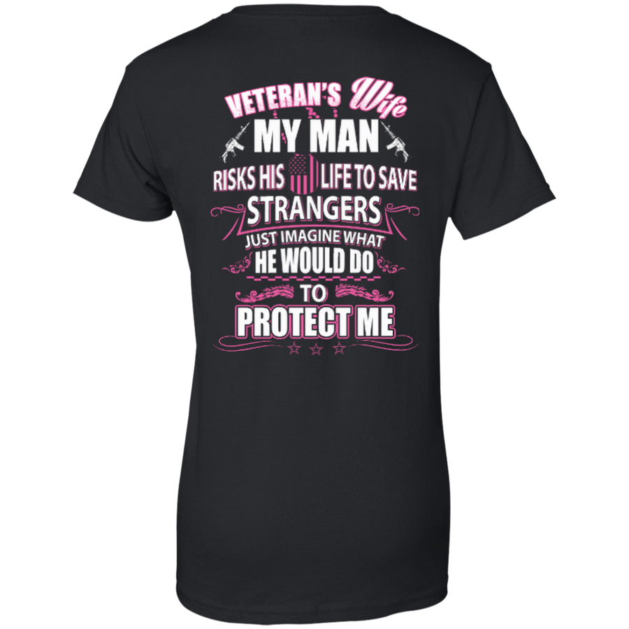 Veteran is Wife My Man Risks His Life To Save Strangers-T-Shirt & Hoodie-Women's T-Shirt-Black