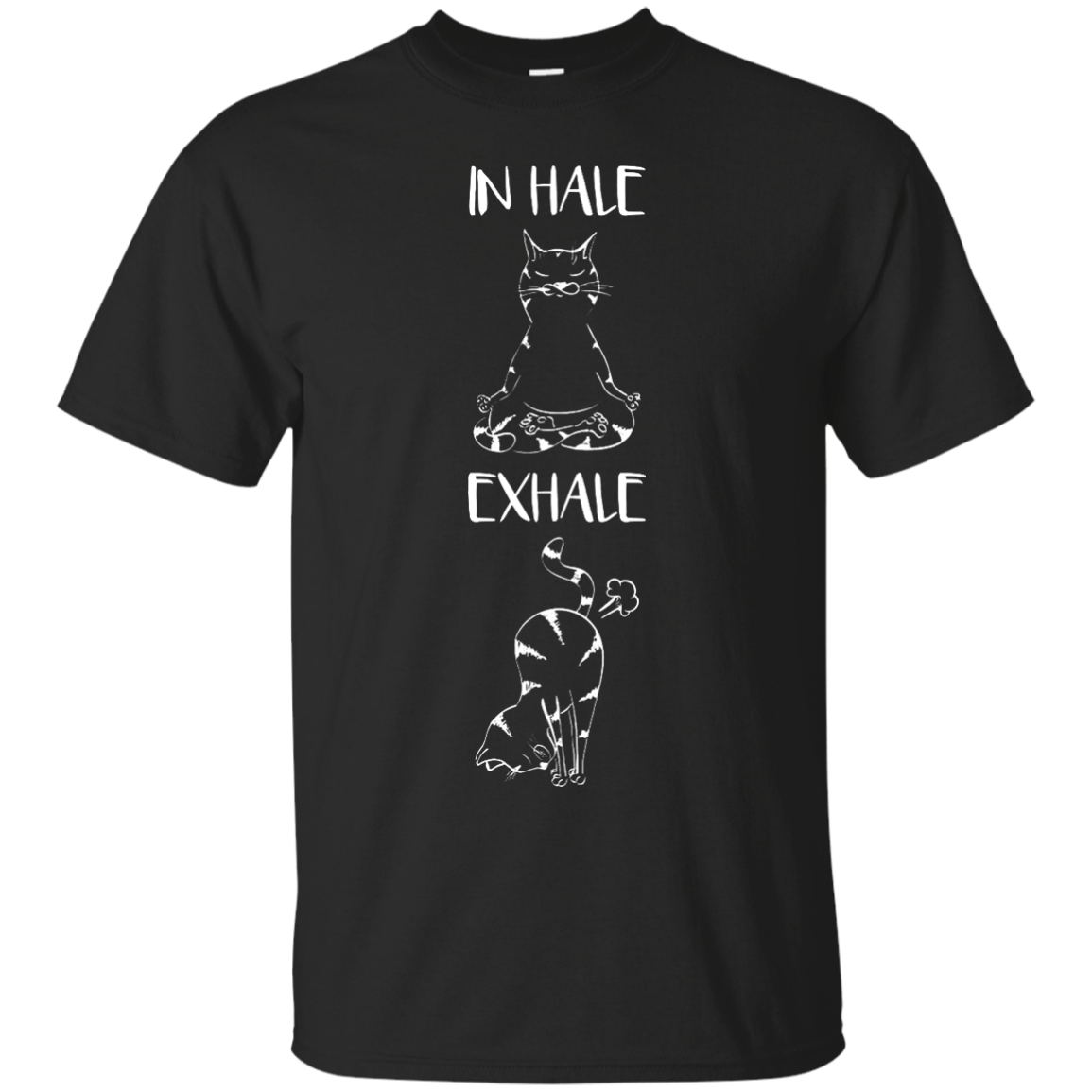 Yoga Cat Inhale Exhale-T-Shirt & Hoodie-Classic T-Shirt-Black