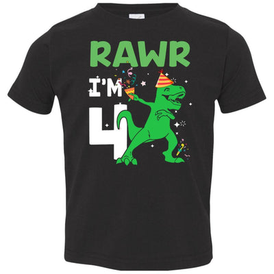 Rawr I'm 6 Birthday Gifts 2015 Dinosaur For Boys Youth-Youth Shirt-Toddler T-Shirt-Black
