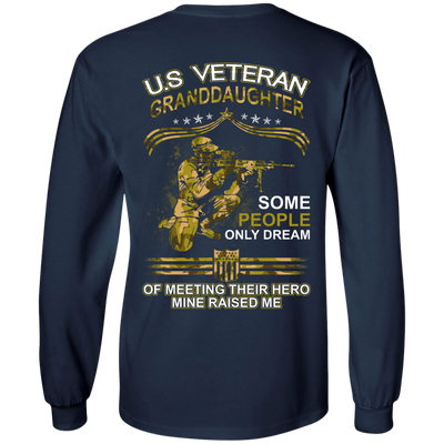 U.S. Veteran GrandDaughter Some People Only Dream Of Meeting-T-Shirt & Hoodie-Long Sleeve T-Shirt-Navy