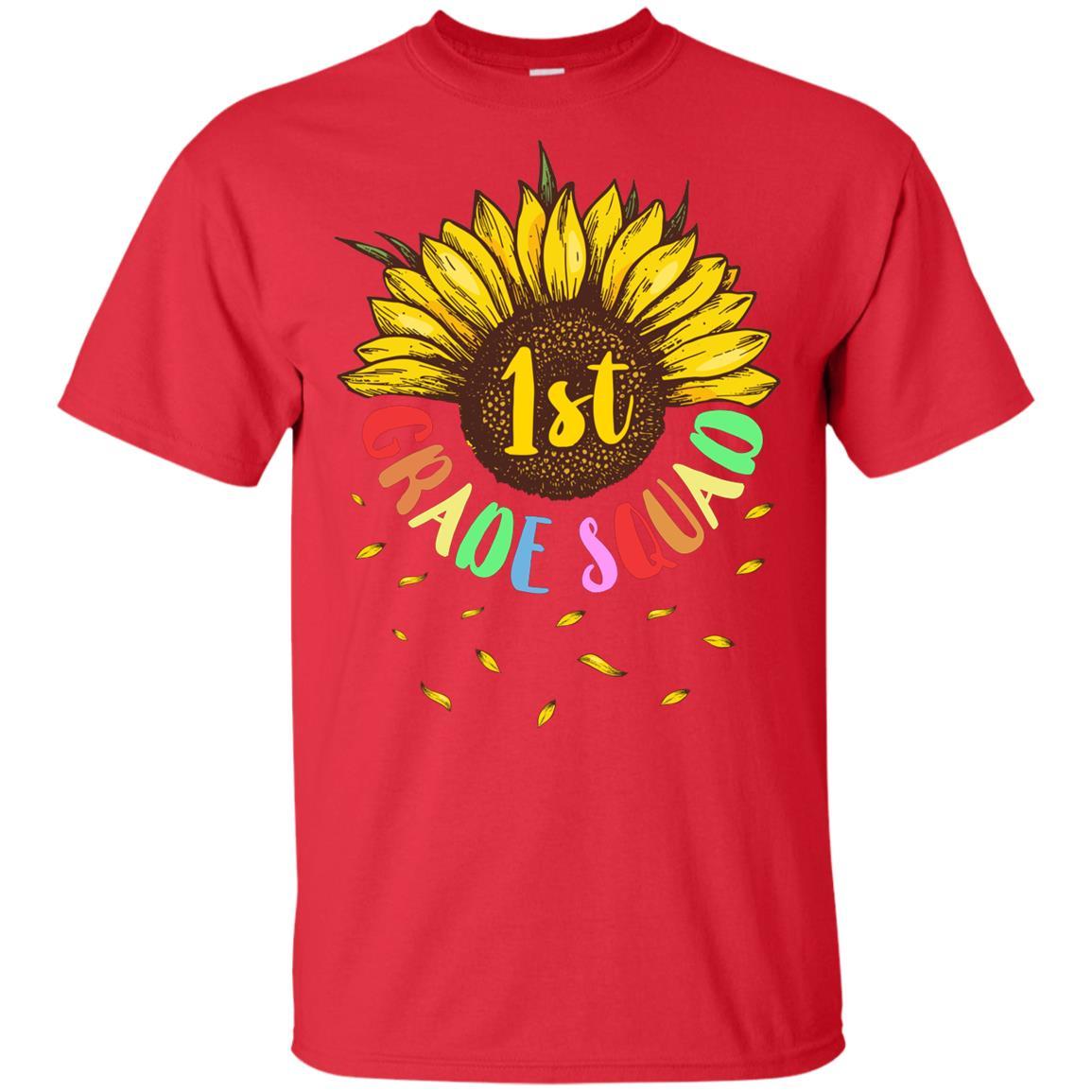 Sunflower 1St Grade Squad First Grade Teacher Youth-Youth Shirt-Youth T-Shirt-Red