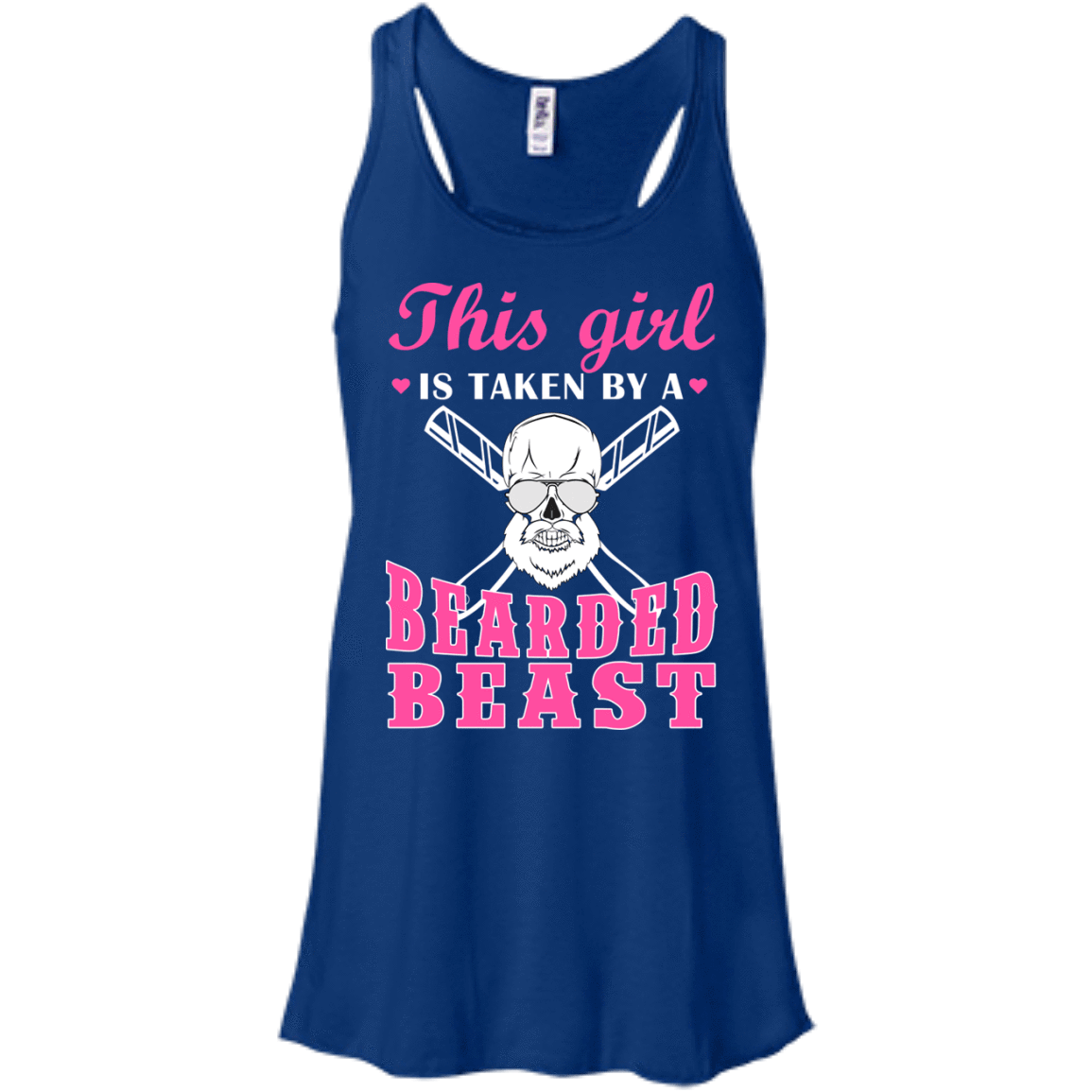 This Girl Is Taken By A Bearded Beast-T-Shirt & Hoodie-Women's Flowy Racerback Tank-True Royal