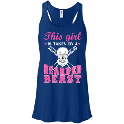 This Girl Is Taken By A Bearded Beast-T-Shirt & Hoodie-Women's Flowy Racerback Tank-True Royal