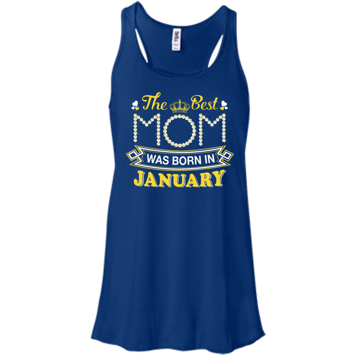 The Best Mom Was Born In January-T-Shirt & Hoodie-Women's Flowy Racerback Tank-True Royal