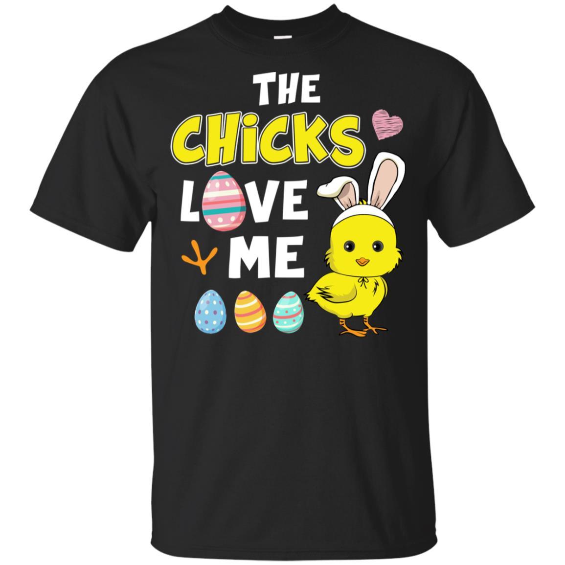 Happy Easter Funny Chick Bunny Ears With Egg Youth-Youth Shirt-Youth T-Shirt-Black