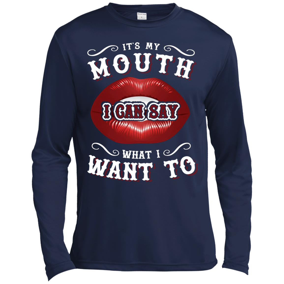 It's My Mouth-T-Shirt & Hoodie-Long Sleeve T-Shirt-Navy