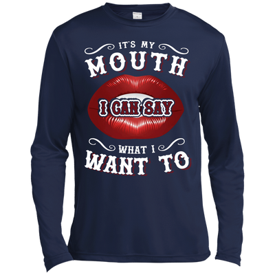 It's My Mouth-T-Shirt & Hoodie-Long Sleeve T-Shirt-Navy