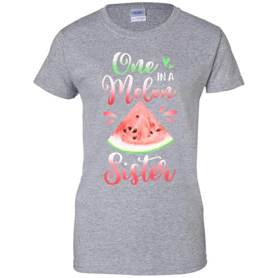 One In A Melon Sister Watermelon Funny Birthday Gifts-T-Shirt & Hoodie-Women's T-Shirt-Sport Grey