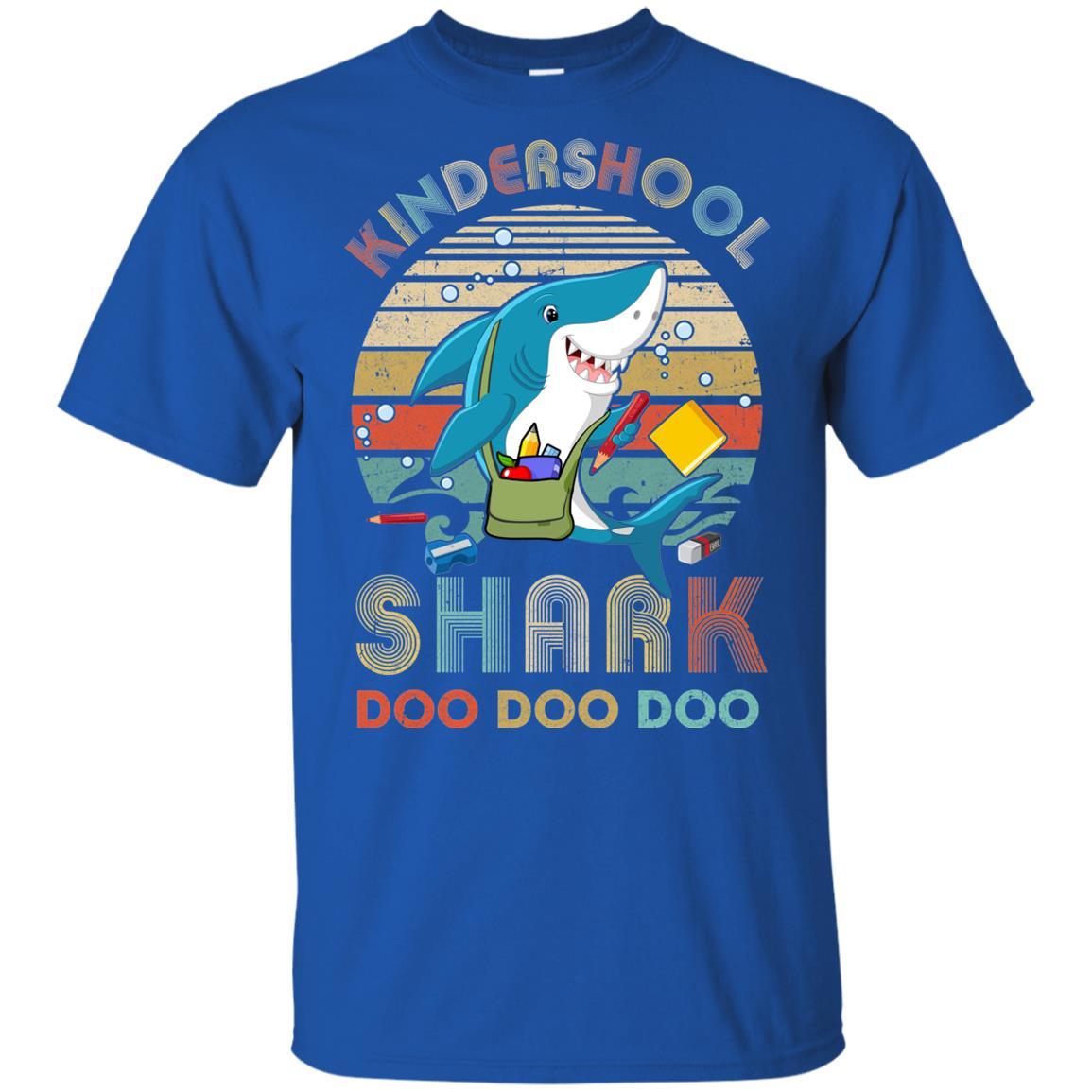 Kindergarten Shark Doo Doo Doo Funny Back To School Youth-Youth Shirt-Youth T-Shirt-Royal