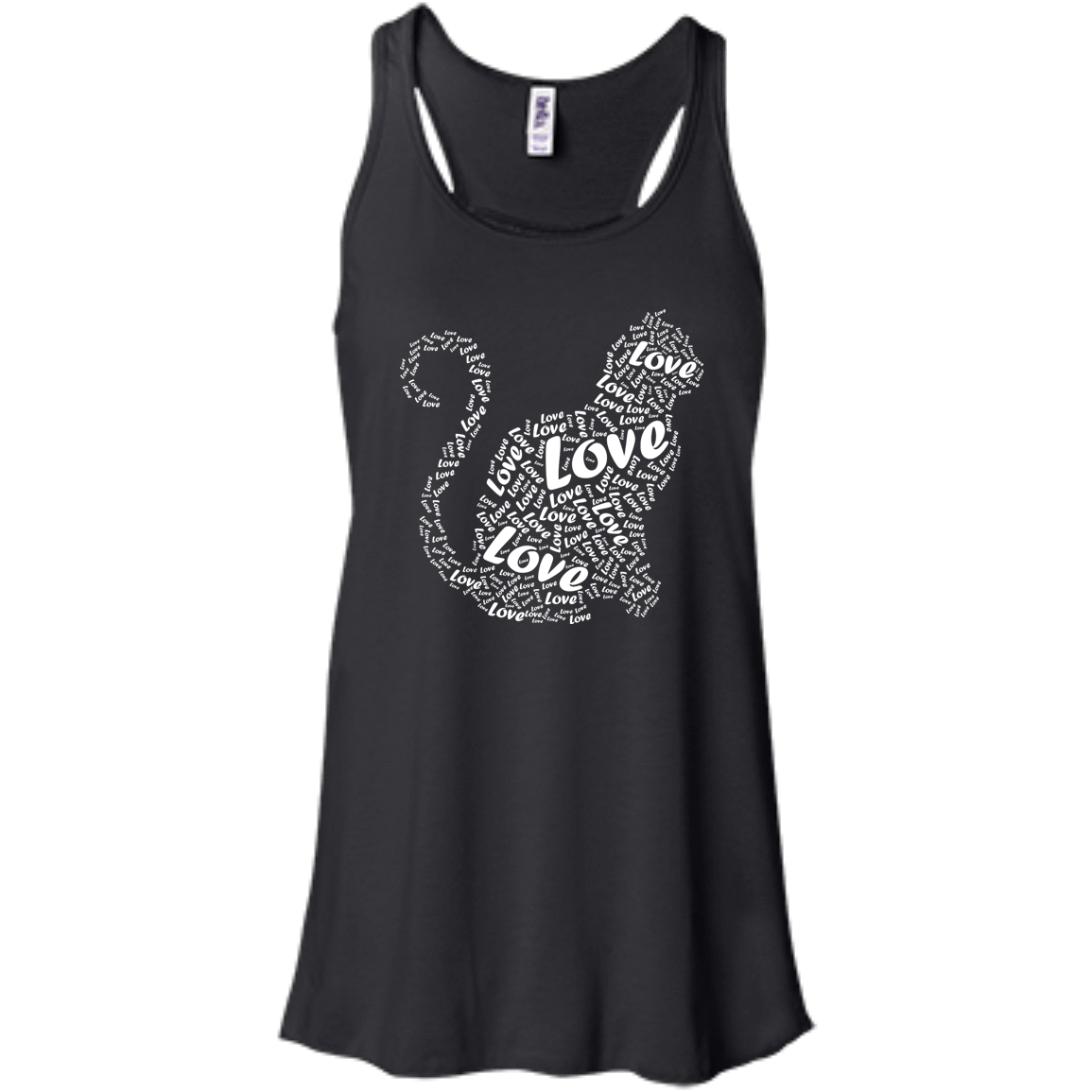 I Love Cats-T-Shirt & Hoodie-Women's Flowy Racerback Tank-Black