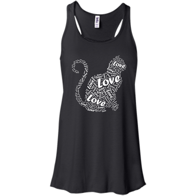 I Love Cats-T-Shirt & Hoodie-Women's Flowy Racerback Tank-Black