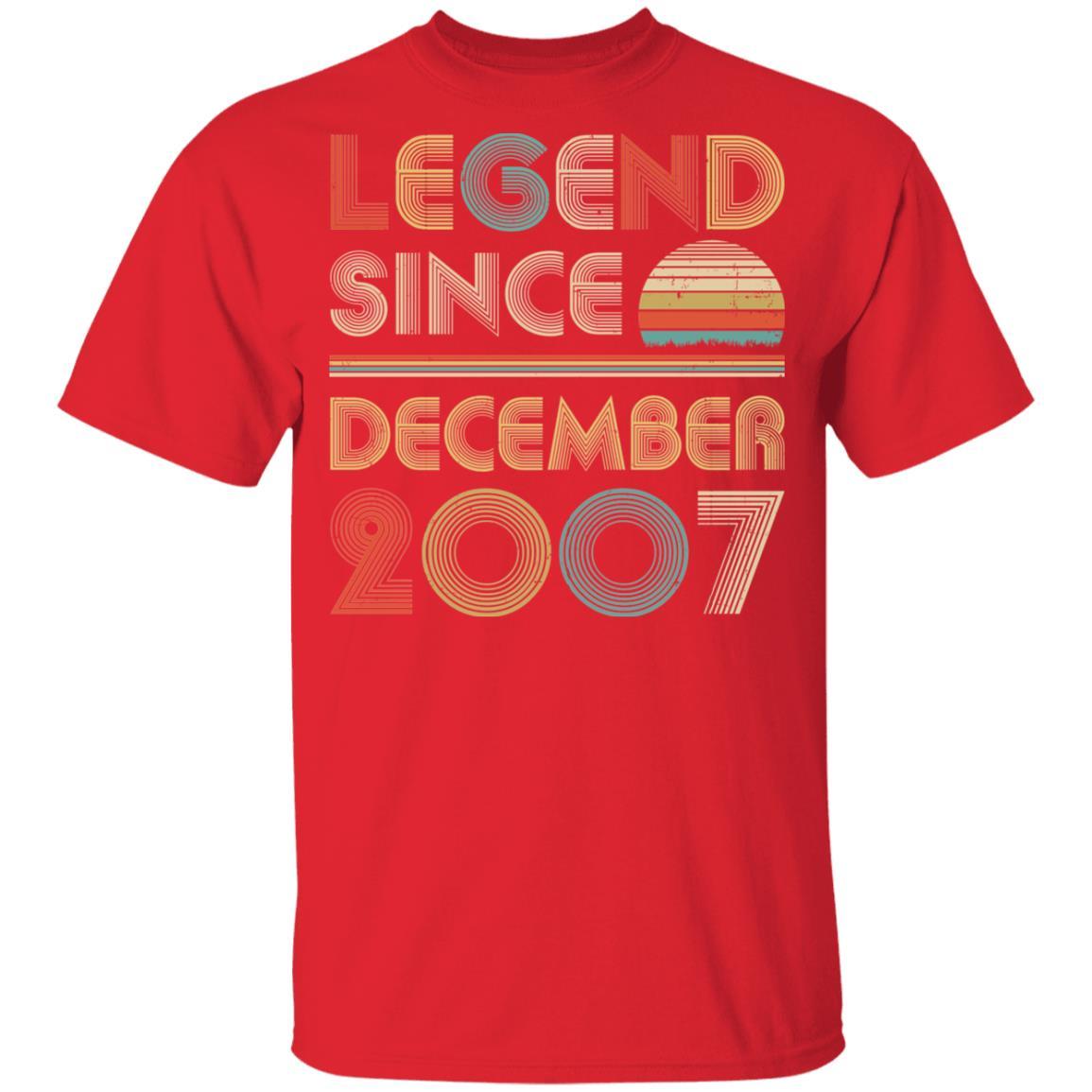 Legend Since December 2007 Vintage 14th Birthday Gifts Youth-Youth Shirt-Youth T-Shirt-Red