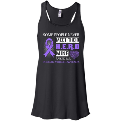 Domestic Violence Awareness Some People Never Meet Hero-T-Shirt & Hoodie-Women's Flowy Racerback Tank-Black