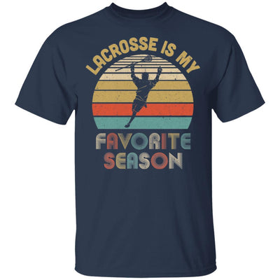 Lacrosse Is My Favorite Season Vintage-T-Shirt & Hoodie-Classic T-Shirt-Navy