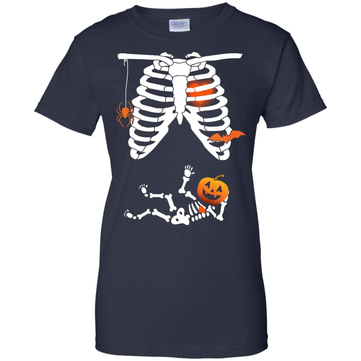 Halloween Baby Skeleton Maternity-T-Shirt & Hoodie-Women's T-Shirt-Navy