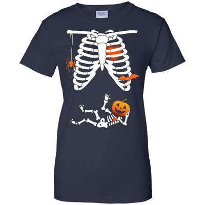 Halloween Baby Skeleton Maternity-T-Shirt & Hoodie-Women's T-Shirt-Navy