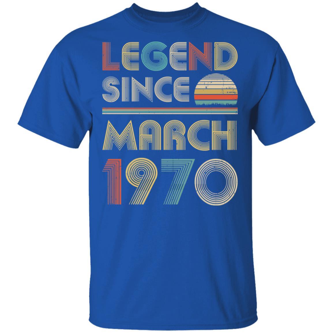 Legend Since March 1970 Vintage 51th Birthday Gifts-T-Shirt & Hoodie-Classic T-Shirt-Royal