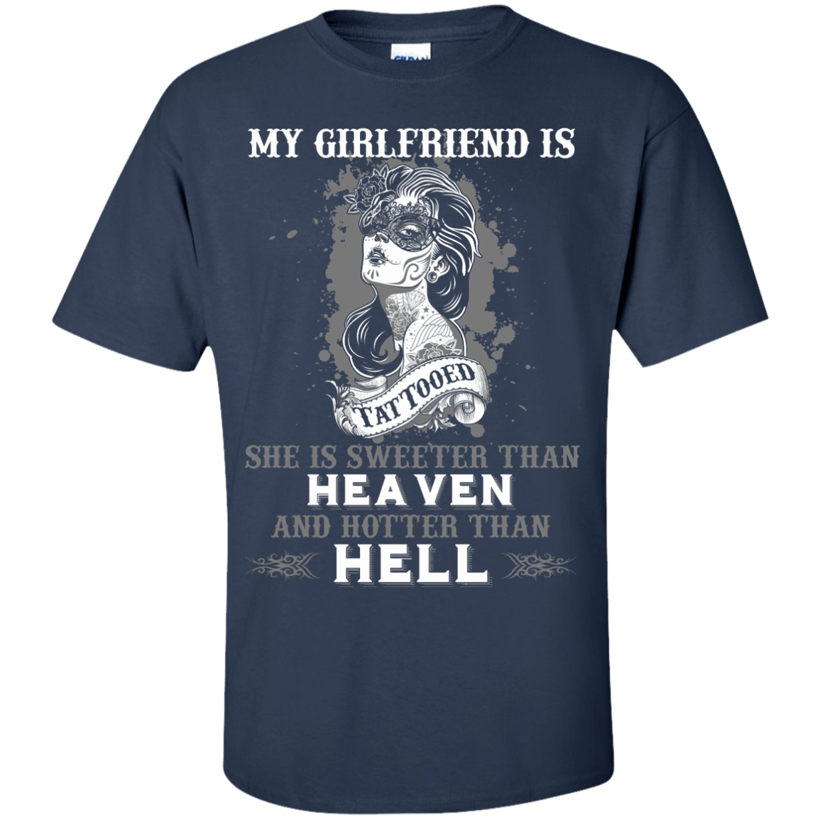 My Girlfriend Is Tattooted-T-Shirt & Hoodie-Classic T-Shirt-Navy
