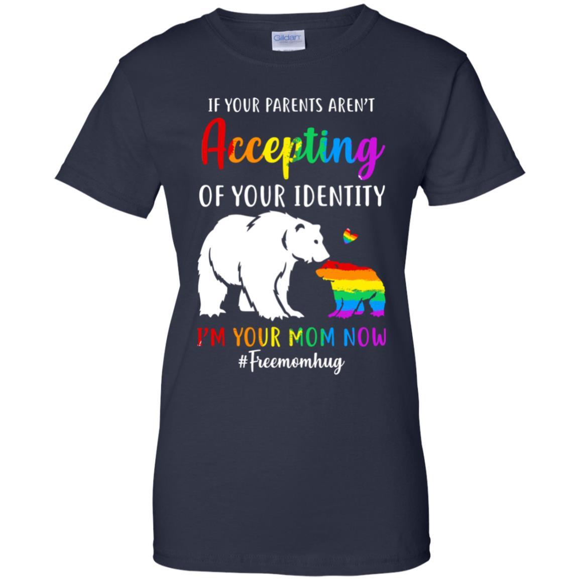 I'm Your Mom Now Free Mom Hugs Rainbow LGBT Pride-T-Shirt & Hoodie-Women's T-Shirt-Navy