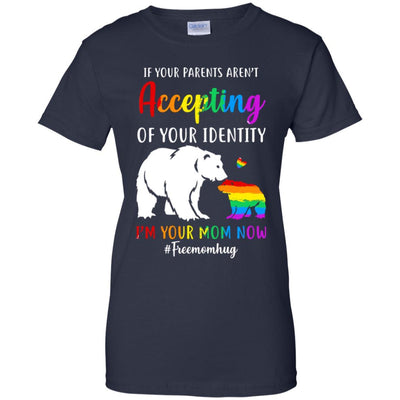 I'm Your Mom Now Free Mom Hugs Rainbow LGBT Pride-T-Shirt & Hoodie-Women's T-Shirt-Navy