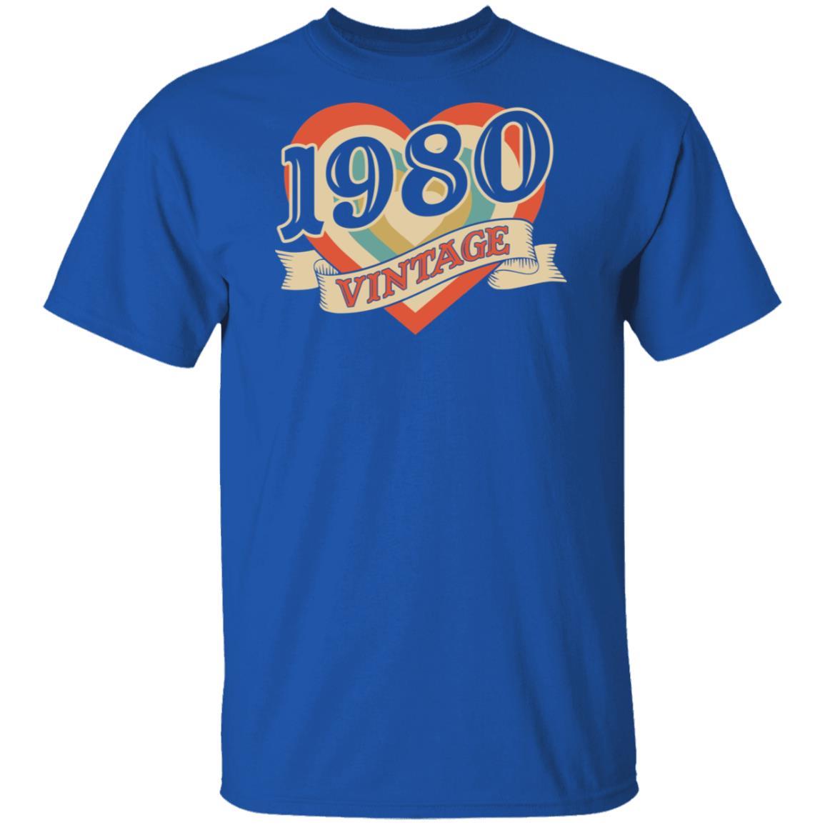 41th Birthday Gifts Classic Retro Heart Vintage 1980-T-Shirt & Tank Top-Classic T-Shirt-Royal