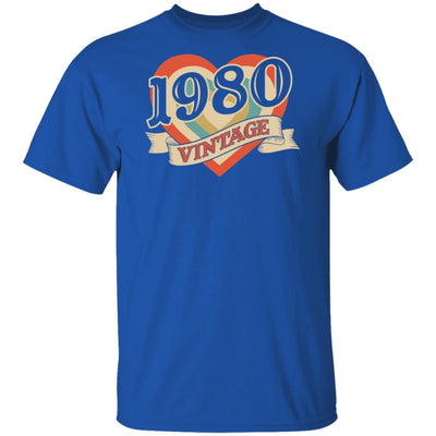 41th Birthday Gifts Classic Retro Heart Vintage 1980-T-Shirt & Tank Top-Classic T-Shirt-Royal
