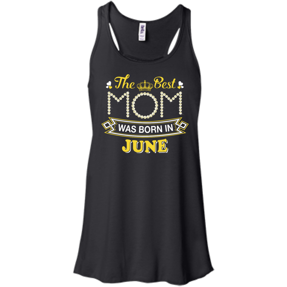 The Best Mom Was Born In June-T-Shirt & Hoodie-Women's Flowy Racerback Tank-Black