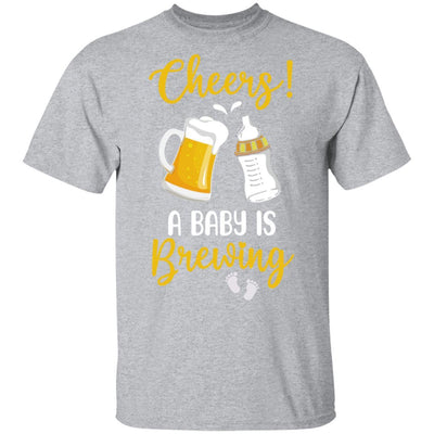 Cheers A Baby is Brewing Gender Pregnancy Announcement-T-Shirt & Hoodie-Classic T-Shirt-Sport Grey
