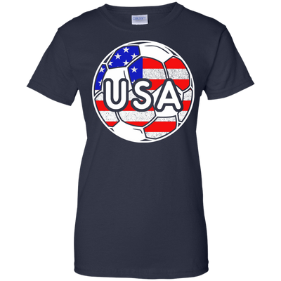 USA Soccer With America Jersey Color National Team-T-Shirt & Hoodie-Women's T-Shirt-Navy
