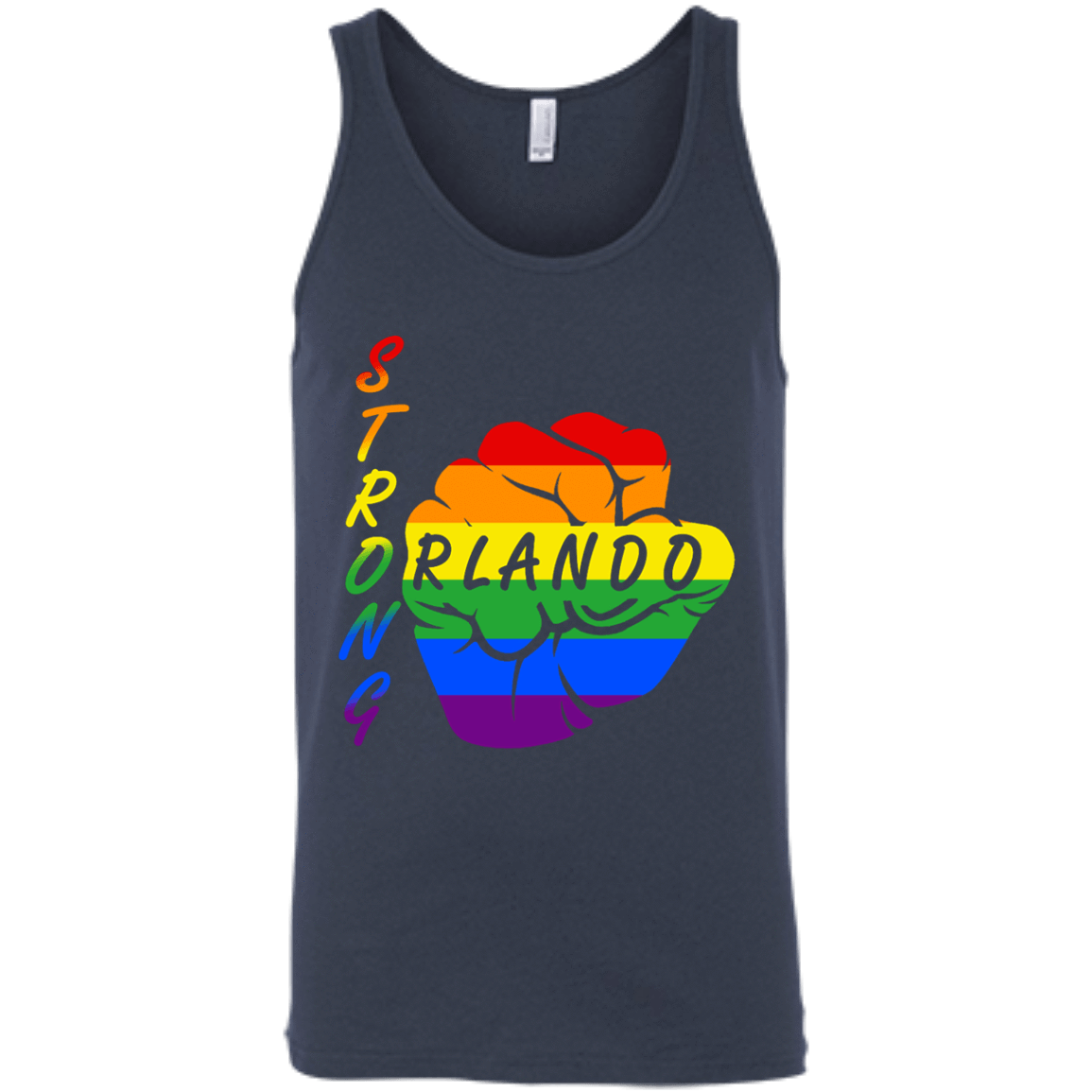 Strong Orlando LGBT-T-Shirt & Hoodie-Unisex Tank-Navy