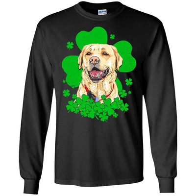 Labrador St. Patrick's Day Clovers-T-Shirt & Hoodie-Long Sleeve T-Shirt-Black