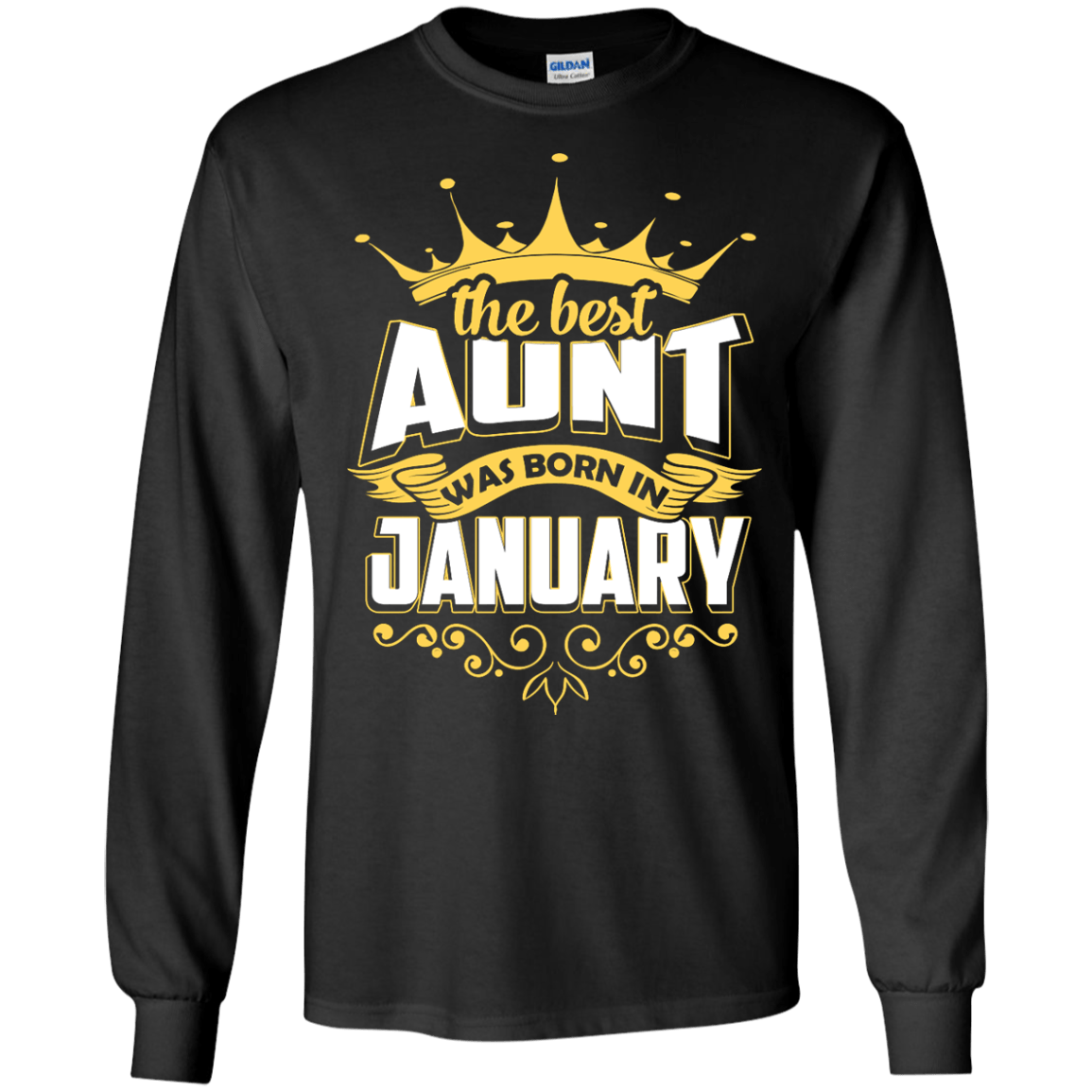The Best Aunt Was Born In January-T-Shirt & Hoodie-Long Sleeve T-Shirt-Black