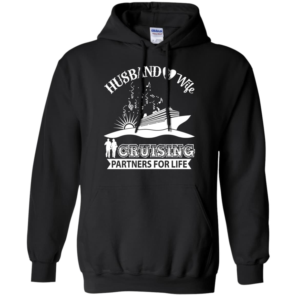 Husband And Wife Cruising Partners For Life-T-Shirt & Hoodie-Pullover Hoodie-Black