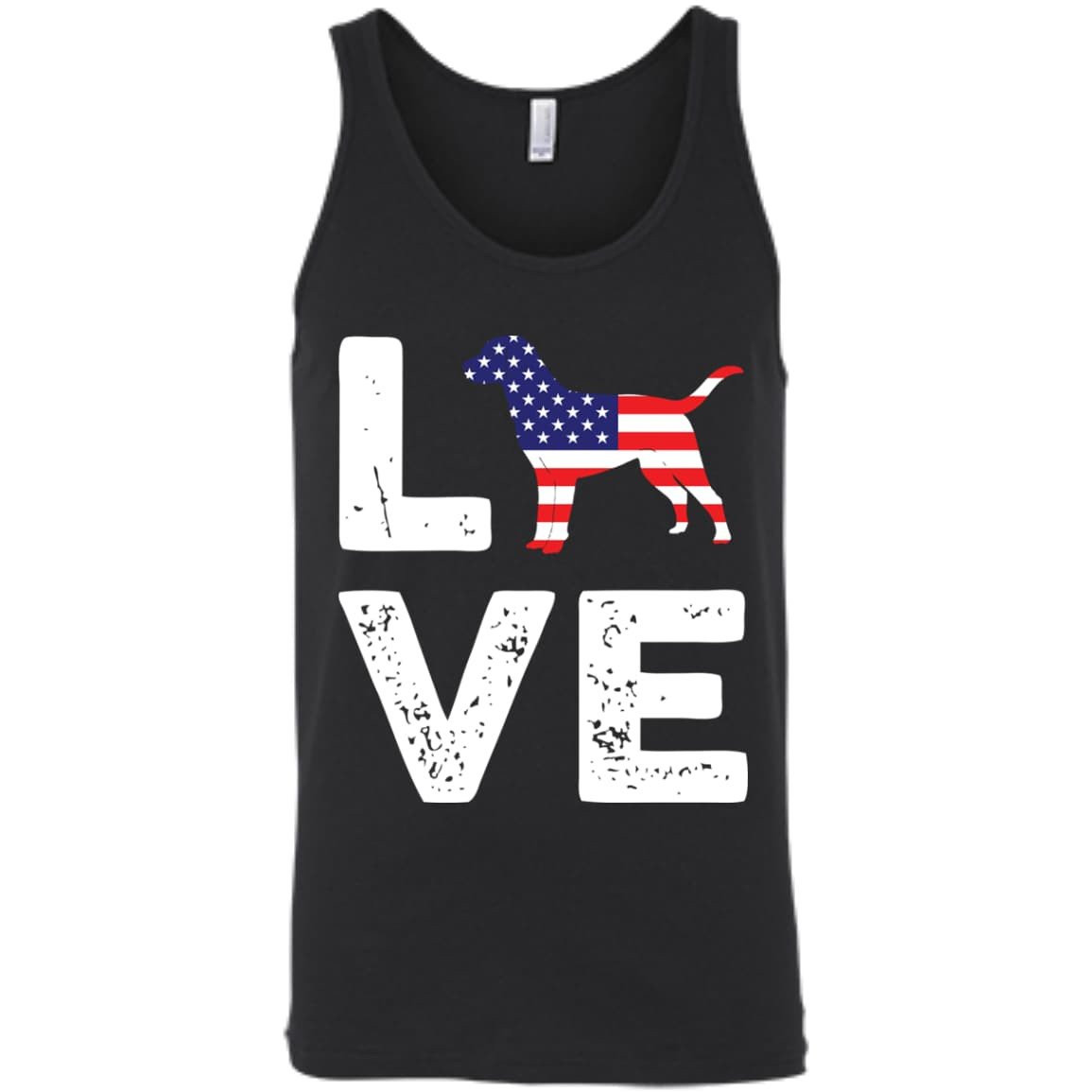 American Flag Dog Labrador Love-T-Shirt & Hoodie-Unisex Tank-Black