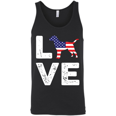 American Flag Dog Labrador Love-T-Shirt & Hoodie-Unisex Tank-Black