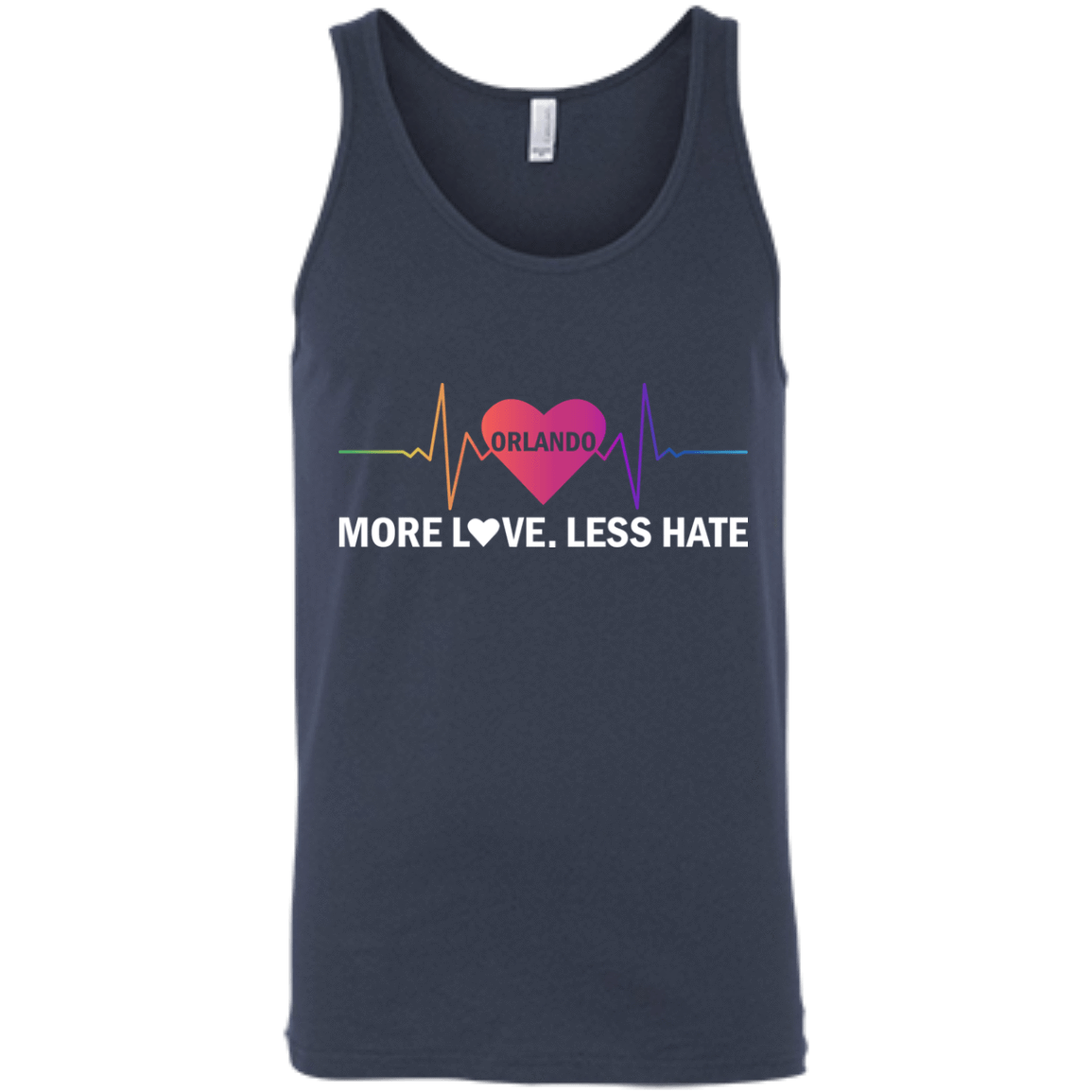 More Love Less Hate - Orlando-T-Shirt & Hoodie-Unisex Tank-Navy