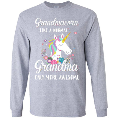 Grandmacorn Like A Normal Grandma Only More Awesome-T-Shirt & Hoodie-Long Sleeve T-Shirt-Sport Grey