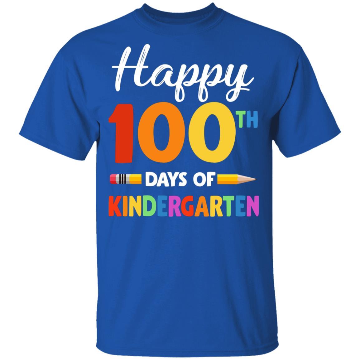 Happy 100Th Day Of Kindergarten Teacher Or Student Gift Youth-Youth Shirt-Youth T-Shirt-Royal