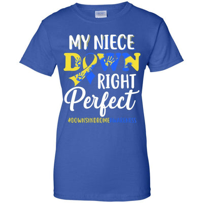 My Niece Down Syndrome Awareness Down Right Perfect-T-Shirt & Hoodie-Women's T-Shirt-Royal