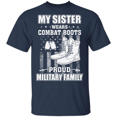 My Sister Wears Combat Boots Proud Military Family-T-Shirt & Hoodie-Classic T-Shirt-Navy