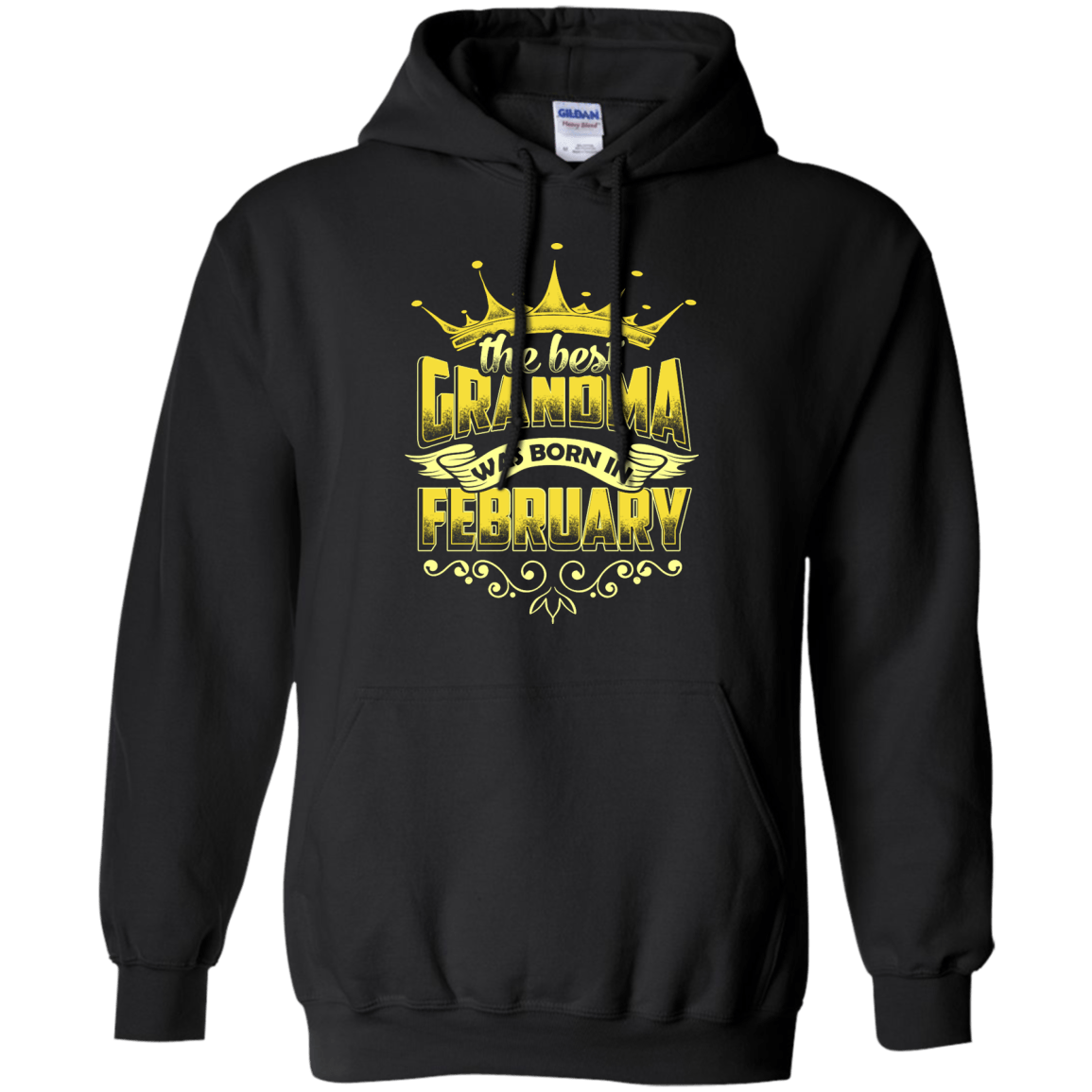 The Best Grandma Was Born In February-T-Shirt & Hoodie-Pullover Hoodie-Black