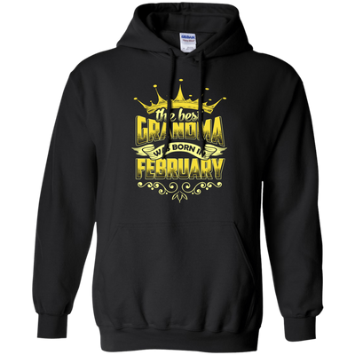 The Best Grandma Was Born In February-T-Shirt & Hoodie-Pullover Hoodie-Black